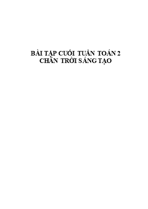 Bài tập cuối tuần môn Toán Lớp 2 - Chương trình cả năm (Bộ sách Chân trời sáng tạo)